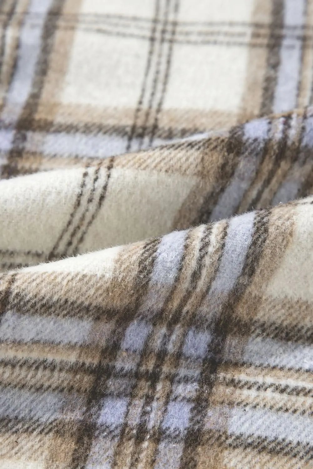 Chic white plaid plus size shacket - Love Salve